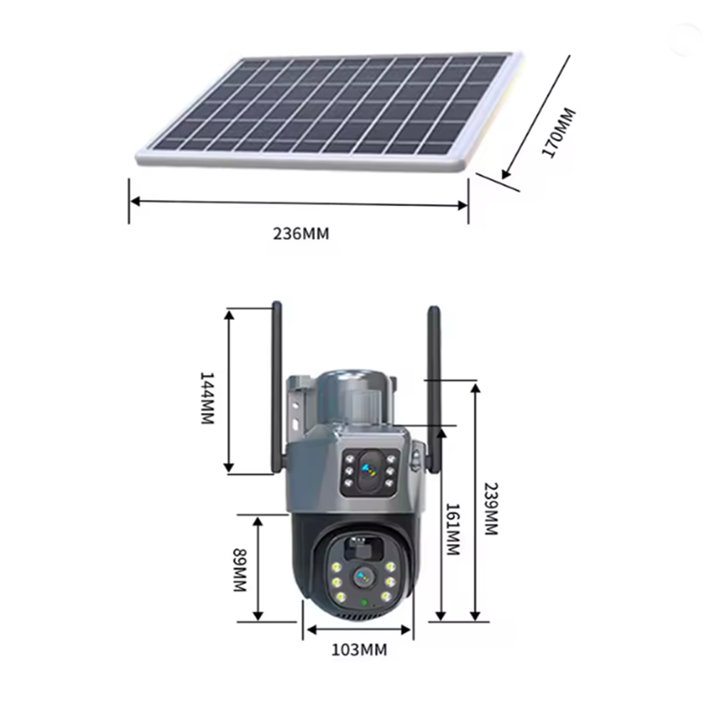 Solarna 4G sigurnosna kamera sa dva sočiva