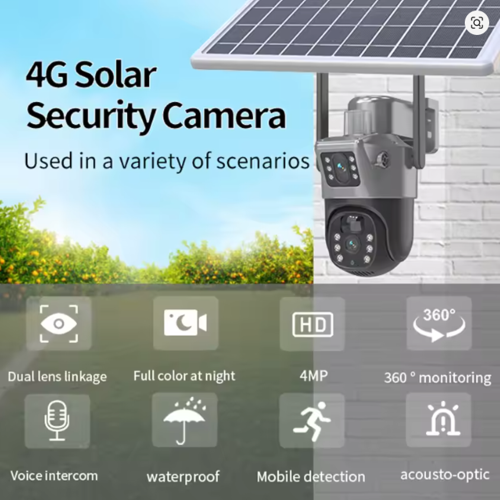 Solarna 4G sigurnosna kamera sa dva sočiva