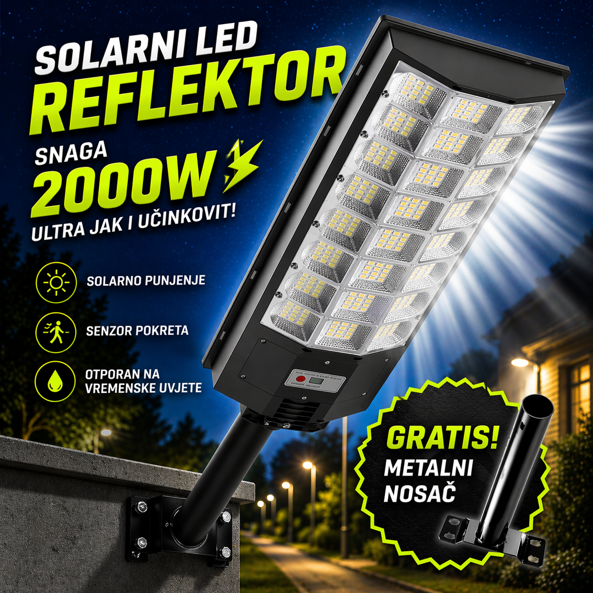 Solarni ulični reflektori 1500 W - 2000 W